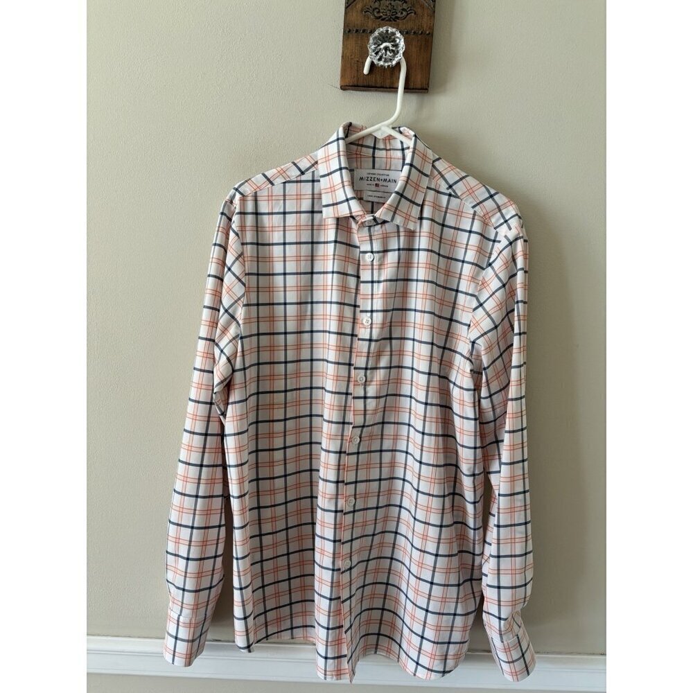 Mizzen+Main Mens Size Large Plaid Shirt Long Sleeve Leeward Collection